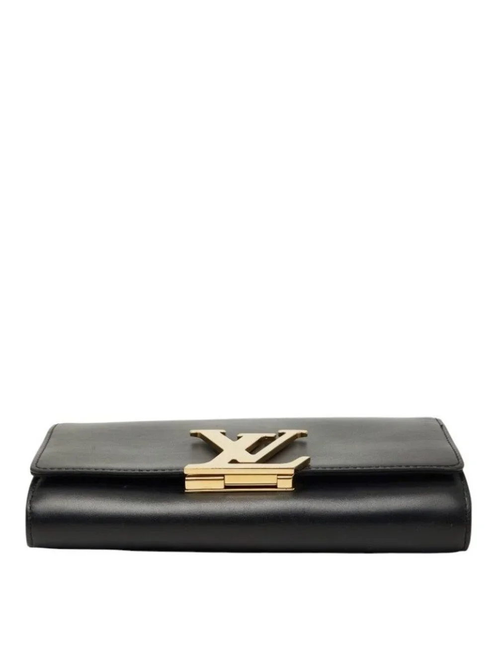 Louis Vuitton Pochette e MM Chain Shoulder Bag Black Leather